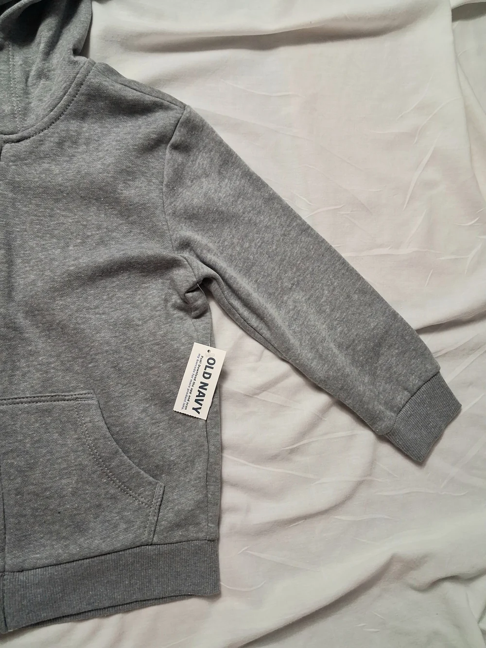 Old Navy Toddler Hooded Sweat Jacket Size 4T Gray Full Front Zip Long Sleeve NEW